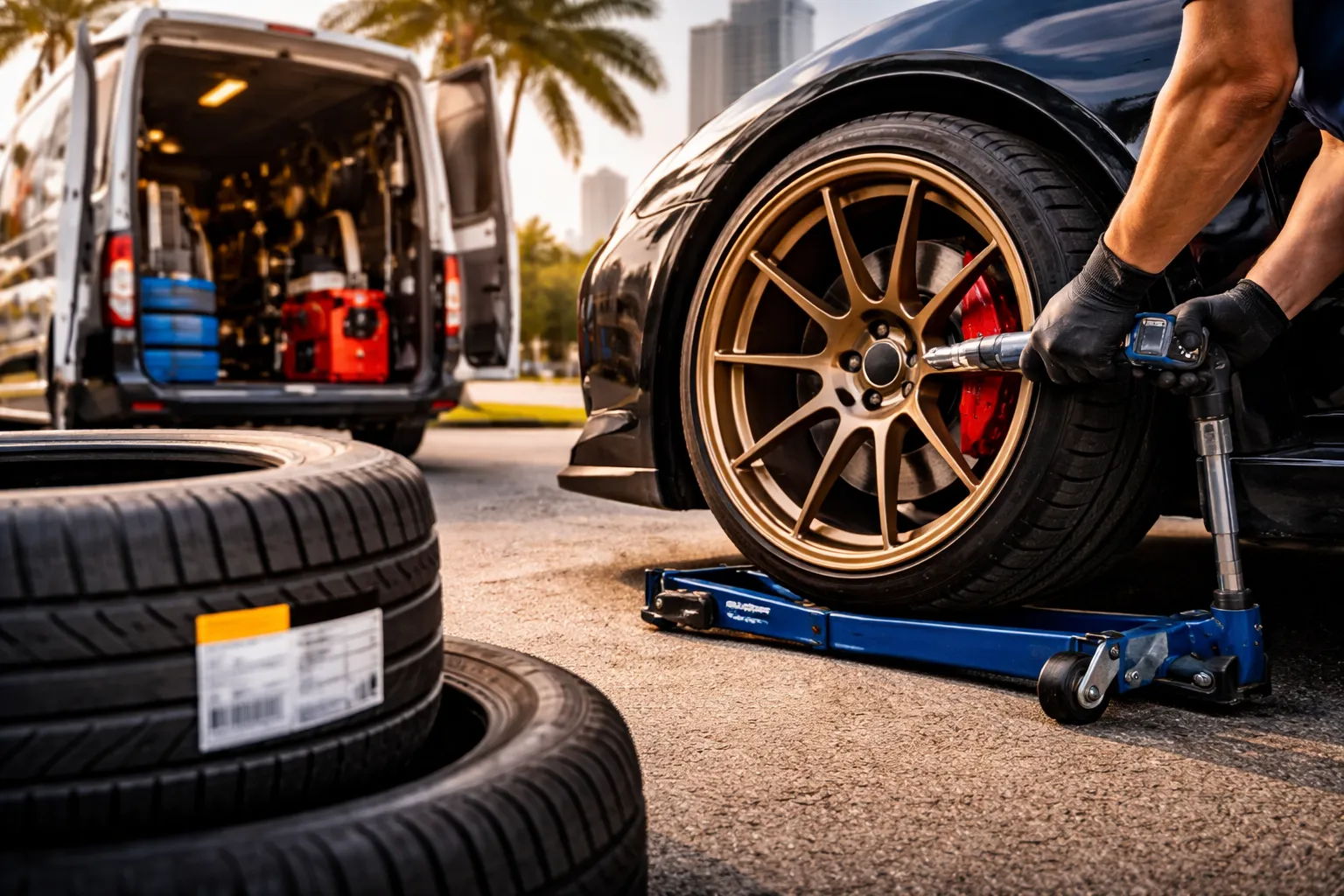 Is Mobile Tire Service Safe for Luxury Cars in Miami